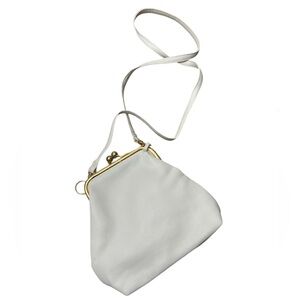 Laura Scott White Crossbody Bag with Gold Accents